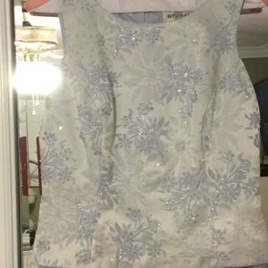 Long sheer and satin dress